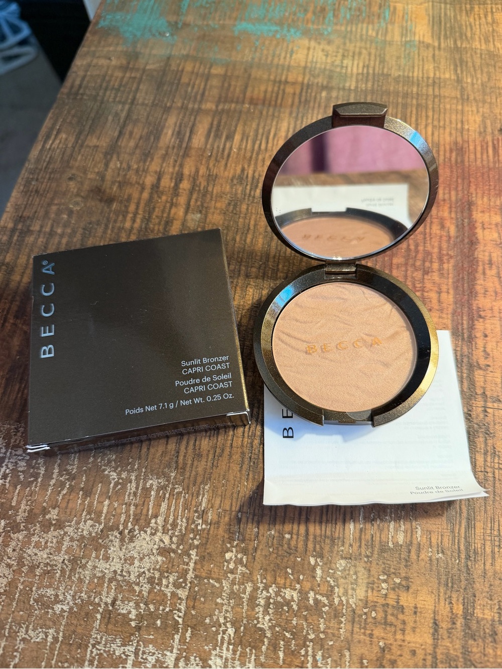 BECCA Sunlit Bronzer Capri Coast 0.25 oz Full Size Discontinued w/ Box - Picture 2 of 6